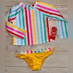 NWT! Girls Rash-guard Swim Set